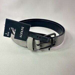 NWT Men’s Alfani Gray Leather Belt SZ L 38-40